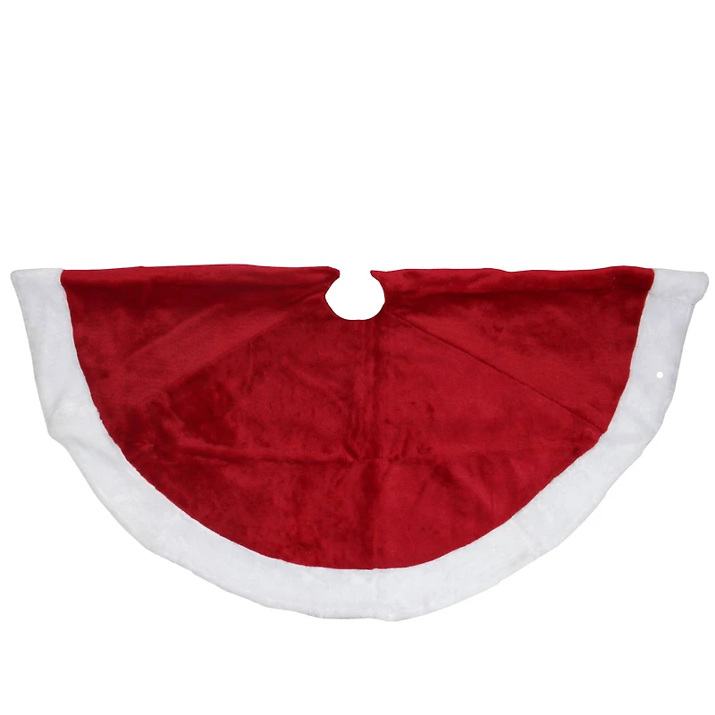 48" Red & White Velveteen Tree Skirt