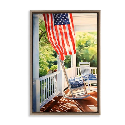 Stupell Industries Vintage American Porch Floater Framed Art