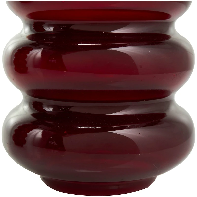 Red Glass Bubble Vase Set