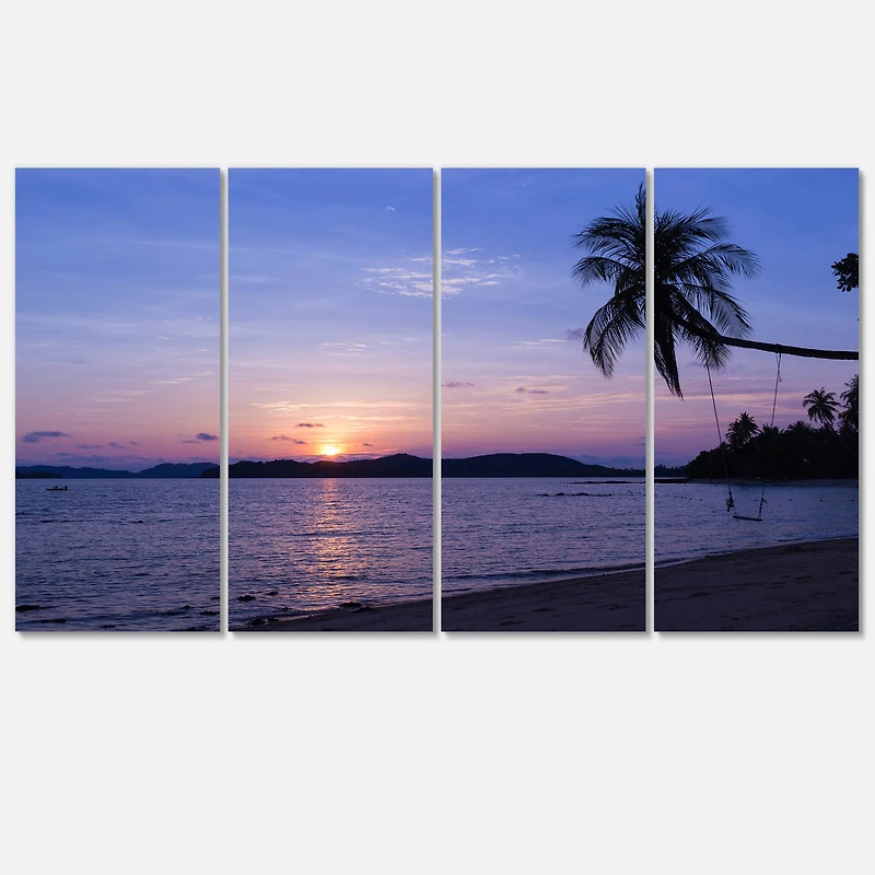 Designart - Hanging Seat in Blue Sunset Beach