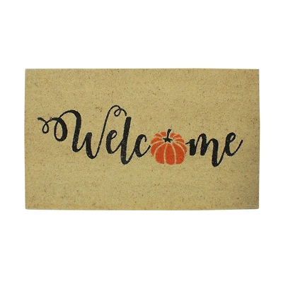 Orange Pumpkin "Welcome" Fall Harvest Doormat