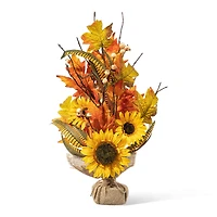 Glitzhome® 21" Fall Sunflower Leaf Table Tree