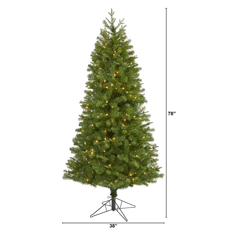 6.5ft. Pre-Lit Vancouver Spruce Artificial Christmas Tree, Warm White LED Lights