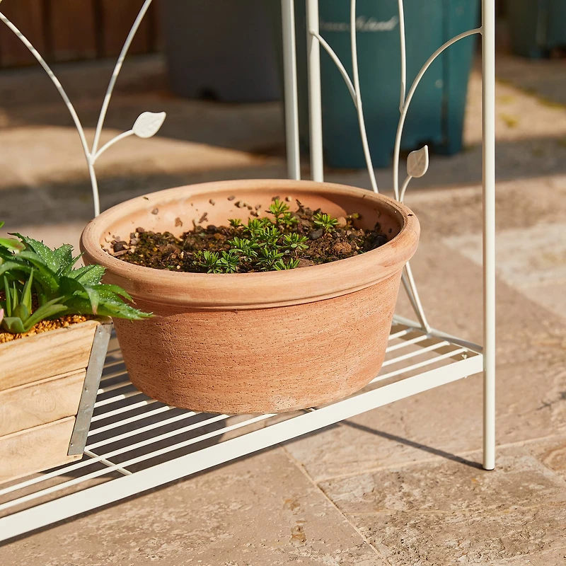 Glitzhome® Rectangular 3-Tiered Metal Shelf Planter Stand