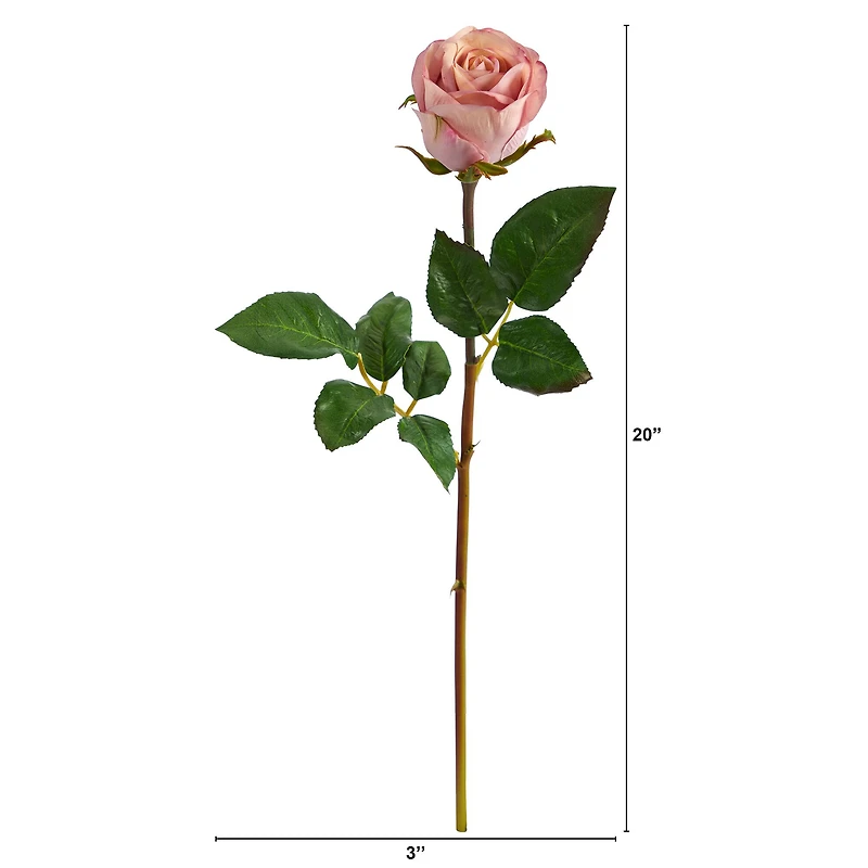 Light Mauve Rose Bud Stem, 6ct.