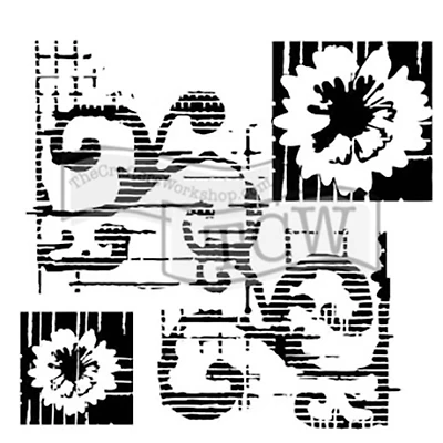 The Crafter's Workshop Flower Scroll Stencil, 6'' x 6''