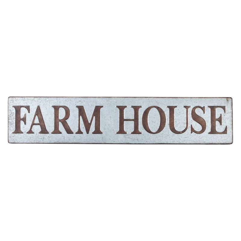 Brown & Silver Metal Farmhouse Sign Wall Décor
