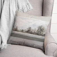 Abstract Landscape And Tranquil Water 18" x 18" Throw Pillow