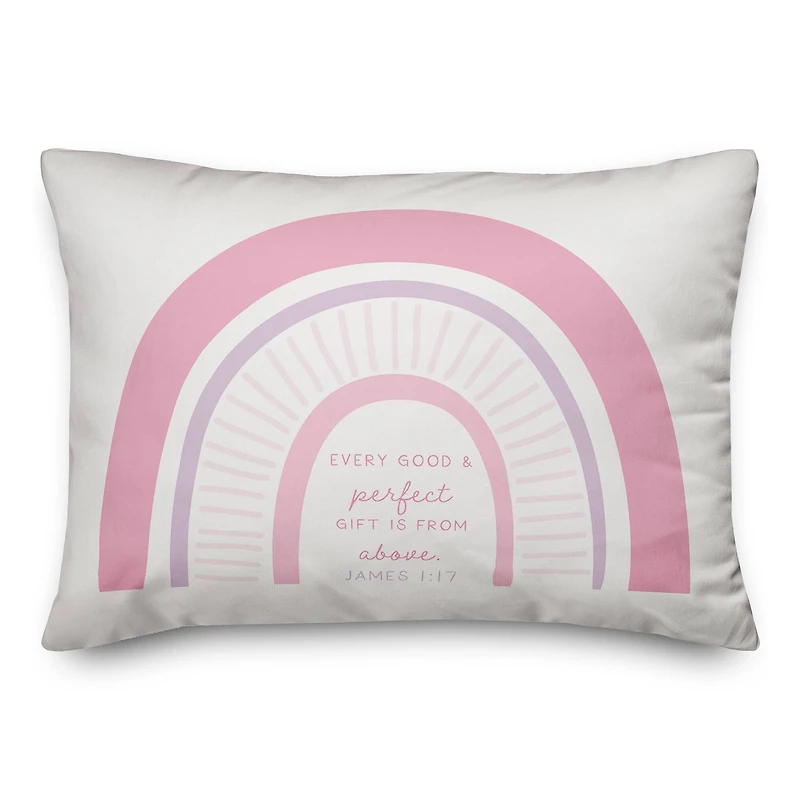 Pink Rainbow 20" x 14" Indoor/Outdoor Pillow