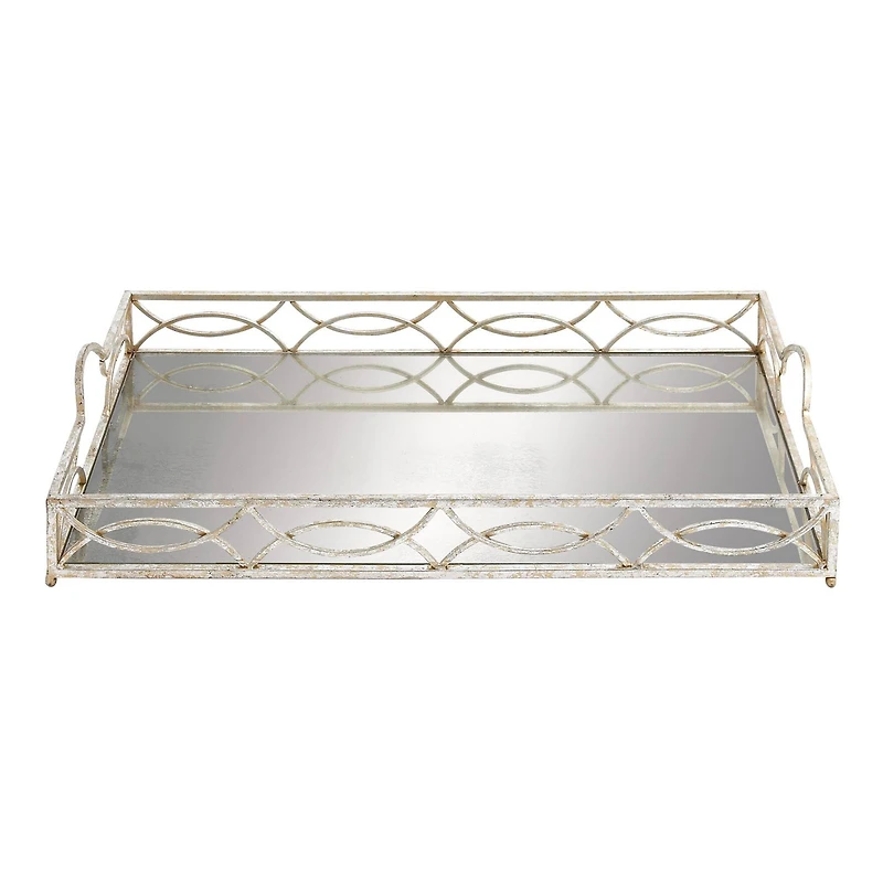 25'' Silver Metal Glam Tray