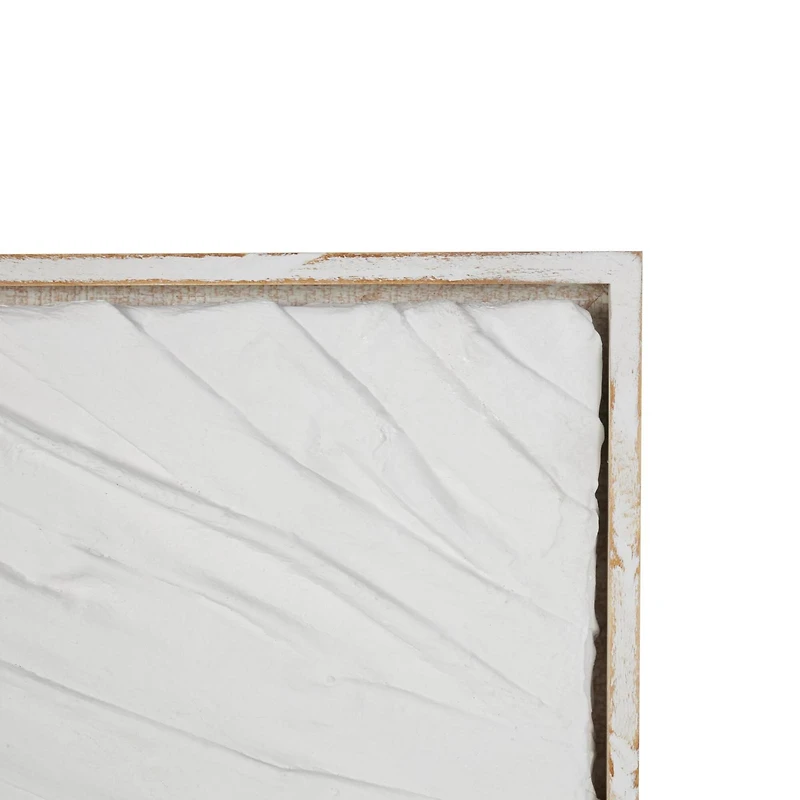 28" x 20" White Distressed Wood Abstract Wavy Wall Decor, Set of 2