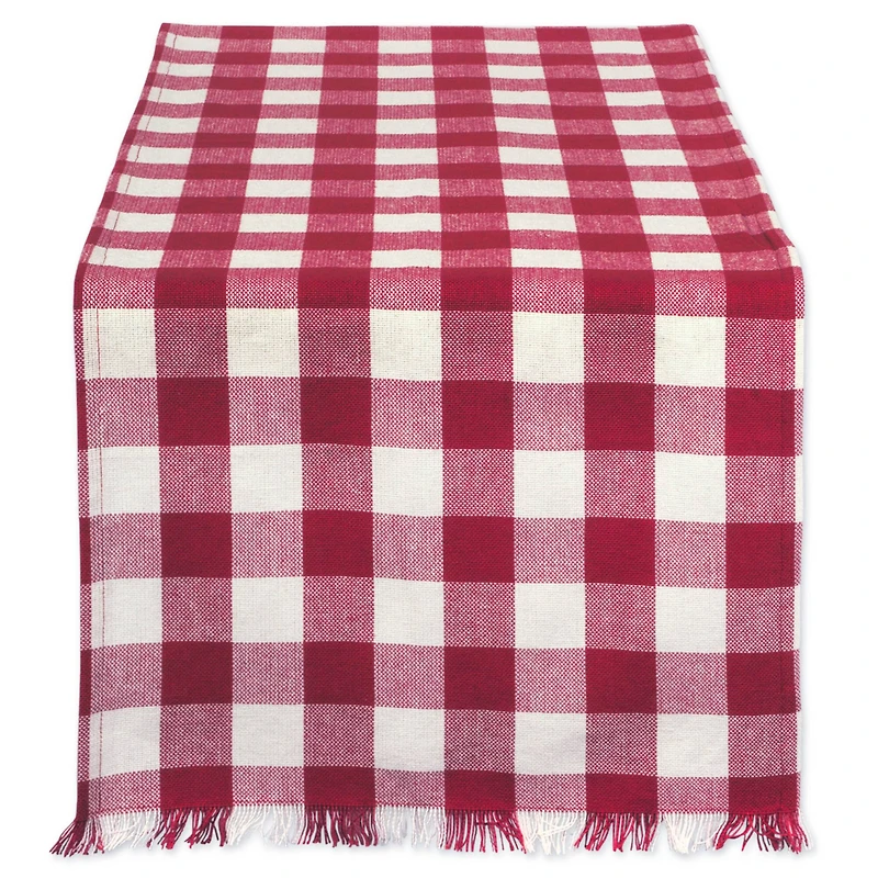 DII® 72" Heavyweight Check Fringed Table Runner
