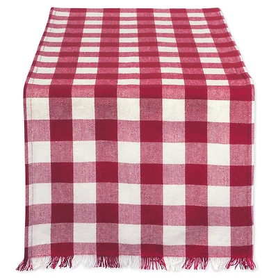 DII® 72" Heavyweight Check Fringed Table Runner