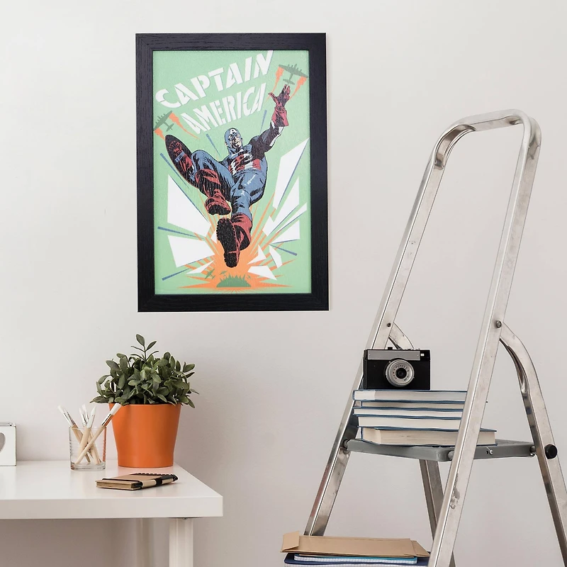 Marvel Comics Captain America Retro Framed Wall Art