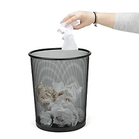 Mind Reader Garbage Round Metal Mesh Waste Basket Recycling Bin