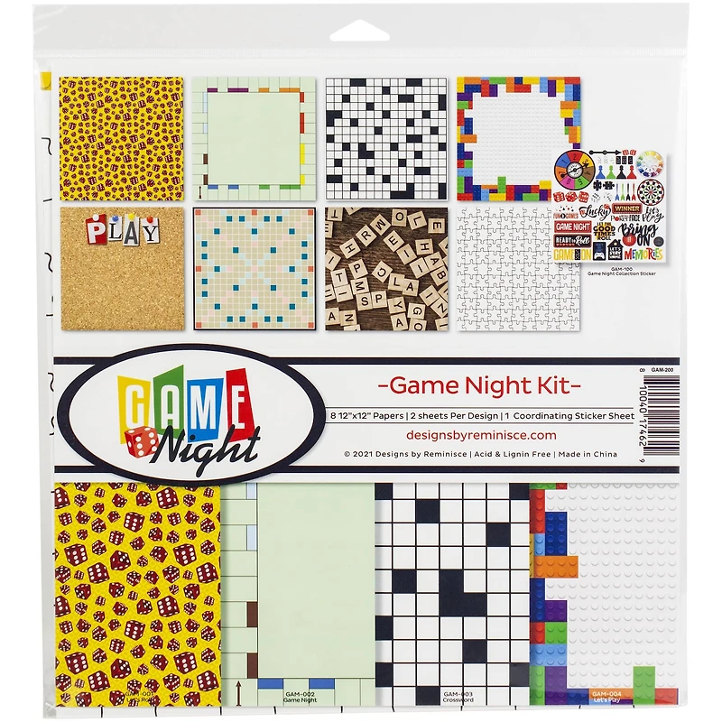 Reminisce Game Night Collection Kit, 12" x 12"