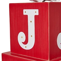 Glitzhome® 32" Lighted Wooden Block JOY Porch Sign