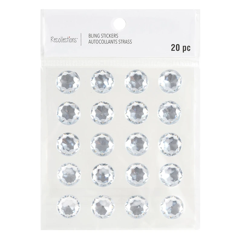 12 Packs: 20 ct. (240 total) 16mm Clear Rhinestone Stickers by Recollections™
