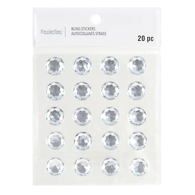 12 Packs: 20 ct. (240 total) 16mm Clear Rhinestone Stickers by Recollections™