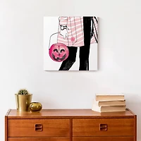 Pink Trick Or Treater Canvas Wall Art