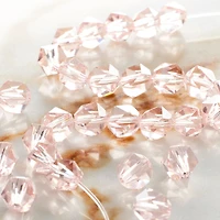 Pink Triangle Cut Glass Beads, 6mm by Bead Landing™