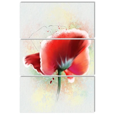 Designart - Beautiful Red Watercolor Poppy
