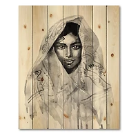 Designart - Monochrome Portrait of Young Indian Woman I