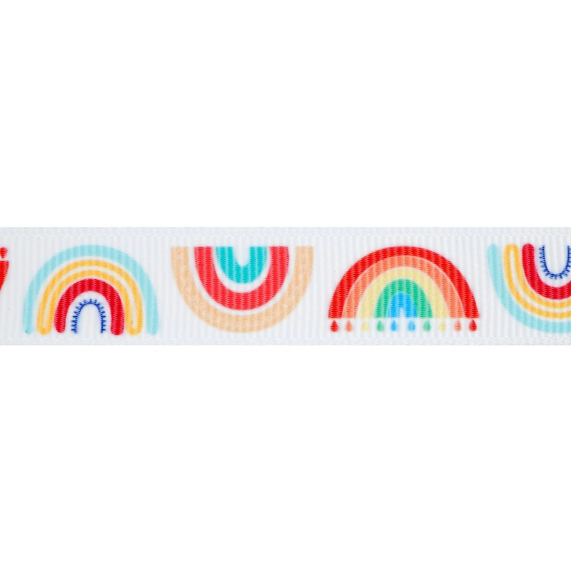5/8'' x 7 yd. Grosgrain Rainbow Ribbon by Celebrate It®