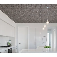 InHome Camden Antique Silver Faux Tin Peel & Stick Backsplash Tiles