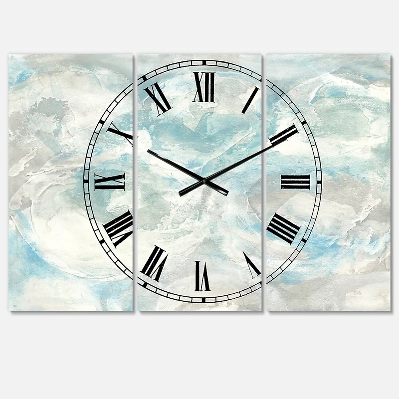 Designart Pale Blue Shade III Multipanel Wall Clock