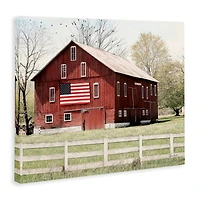 Stupell Industries Patriotic Barn Flag Canvas Wall Art