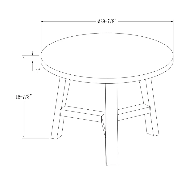 Faux White Marble & Acorn Mid-Century Modern Round Coffee Table