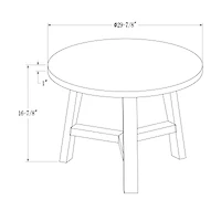 Faux White Marble & Acorn Mid-Century Modern Round Coffee Table