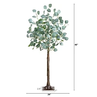 4ft. Pre-Lit Artificial Eucalyptus Tree with Warm White LED Lights