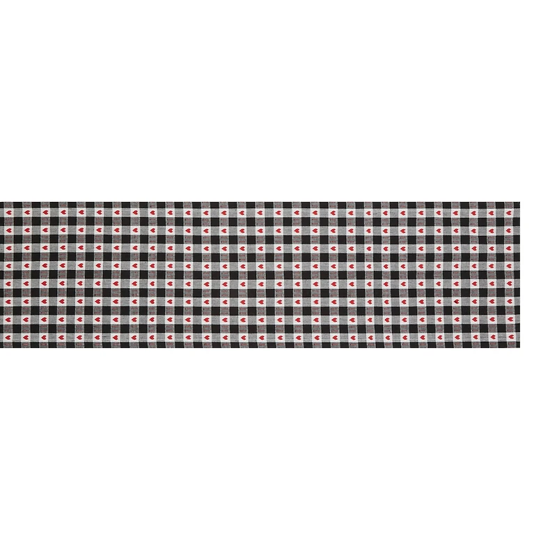 DII® 108" Hearts Dobby Check Table Runner