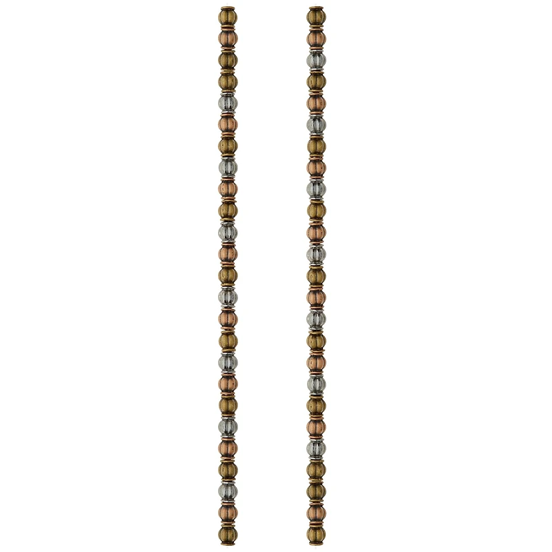 12 Pack:  Metal Carved Lantern Beads, 5mm by Bead Landing™