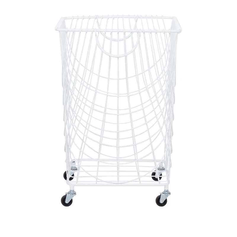 White Iron French Country Storage Cart, 17" x 17" x 17"