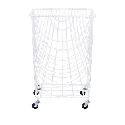 White Iron French Country Storage Cart, 17" x 17" x 17"