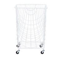 White Iron French Country Storage Cart, 17" x 17" x 17"
