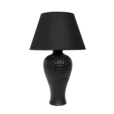 Simple Designs 20" Textured Stucco Curvy Ceramic Table Lamp