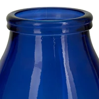 Blue Recycled Glass Handmade Spanish Vase with Ombre Effect 7" x 7" x 11"