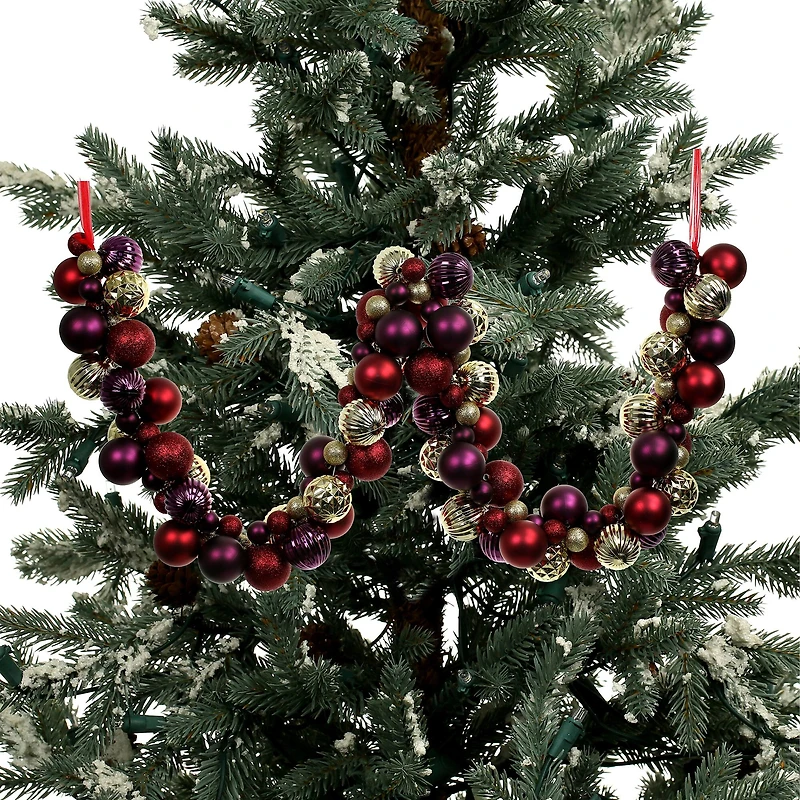 6ft. Red, Gold & Purple Ball Ornament Garland by Ashland®