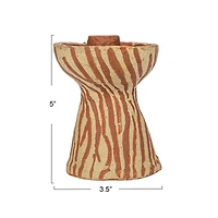 Hello Honey® 5" Round Decorative Hand-Painted Paper Mache Taper Holder