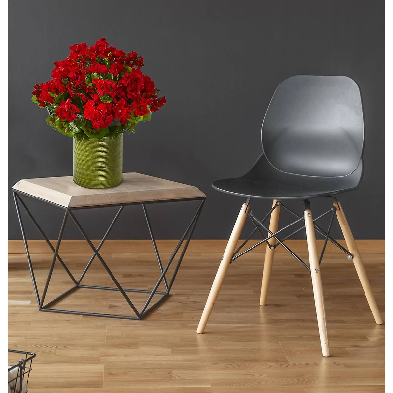 20" Red Geranium in Metal Planter