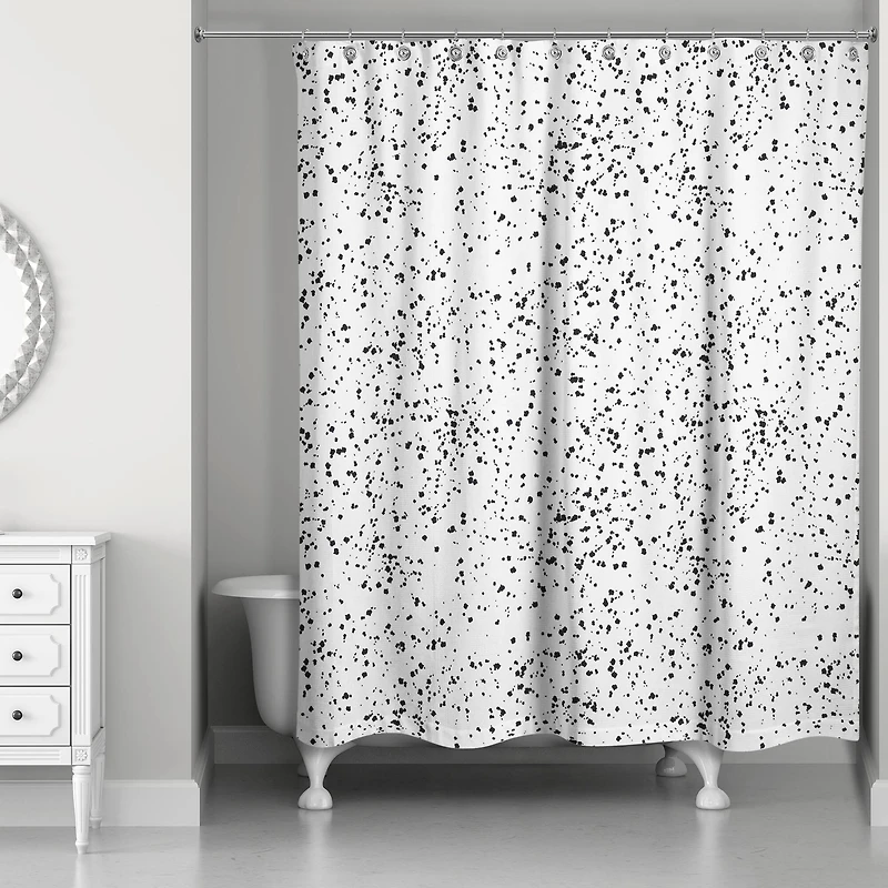 Monochromatic Dot Pattern 71" x 74" Shower Curtain
