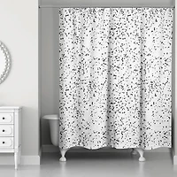 Monochromatic Dot Pattern 71" x 74" Shower Curtain