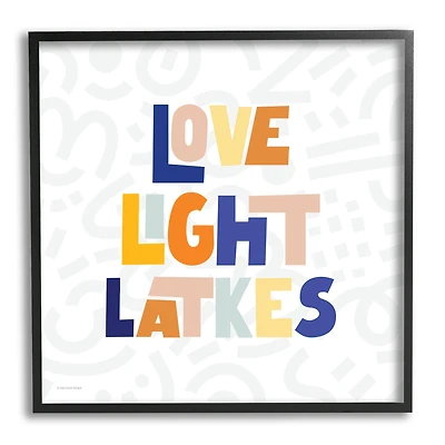 Stupell Industries Love Light Latkes Casual Hanukkah Framed Giclee Art