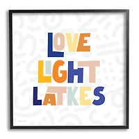 Stupell Industries Love Light Latkes Casual Hanukkah Framed Giclee Art