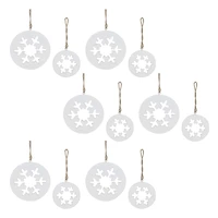 White Wood Snowflake Cut-Out Ornament (Set of 12)