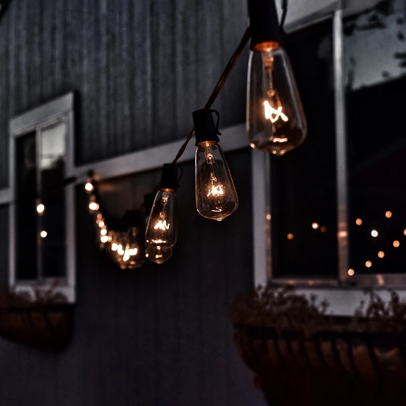 10ct. Clear Transparent Edison Patio Light Set